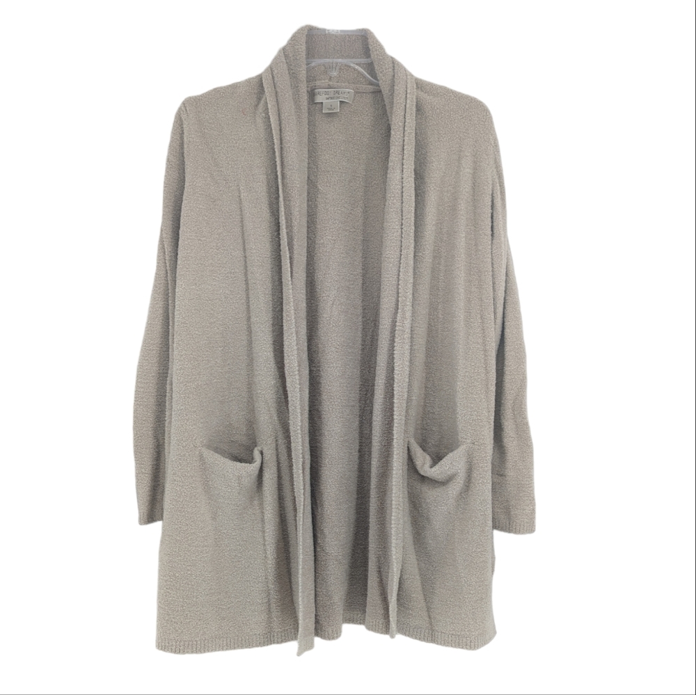 Barefoot Dreams Bamboo Chic Lite Taupe Knit Cardigan Sweater Size Small
